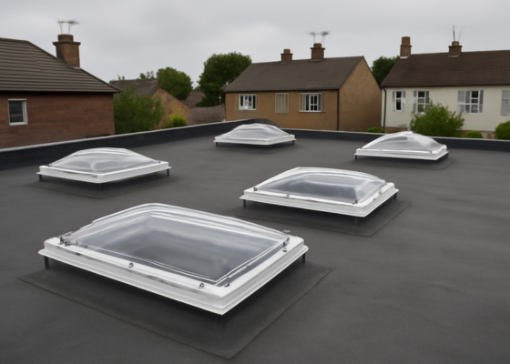 Unprotected rooflights on a roof
